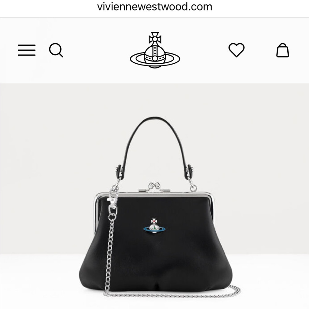 Vivienne Westwood: Kisslock Saturn Logo Mini Emma Granny Frame Crossbody Bag - Picture 10 of 16